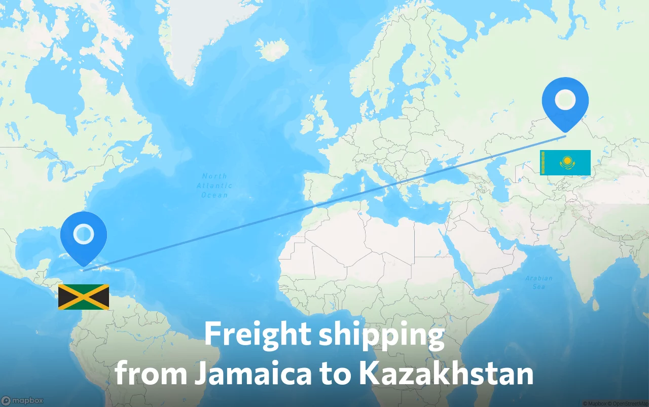 Shipping route from Jamaica to Kazakhstan