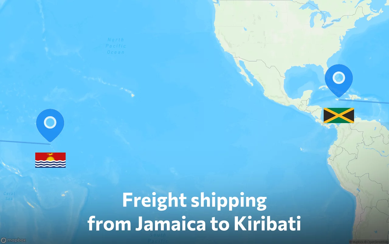 Shipping route from Jamaica to Kiribati