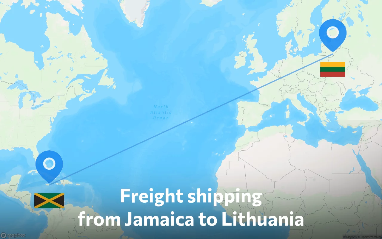 Shipping route from Jamaica to Lithuania
