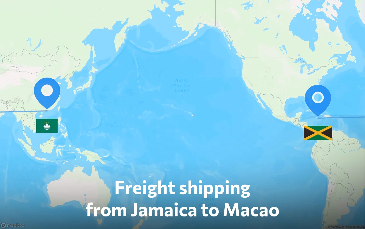 Shipping route from Jamaica to Macao