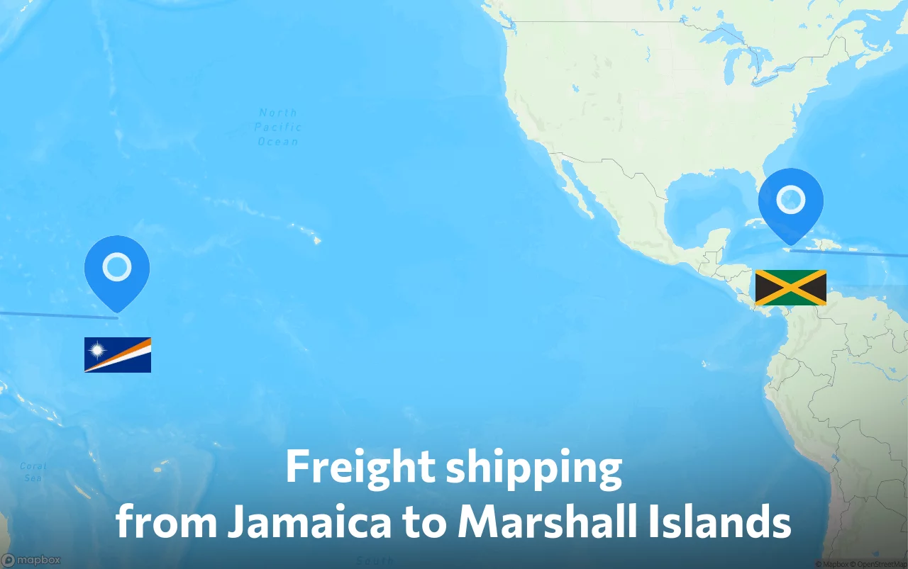 Shipping route from Jamaica to Marshall Islands