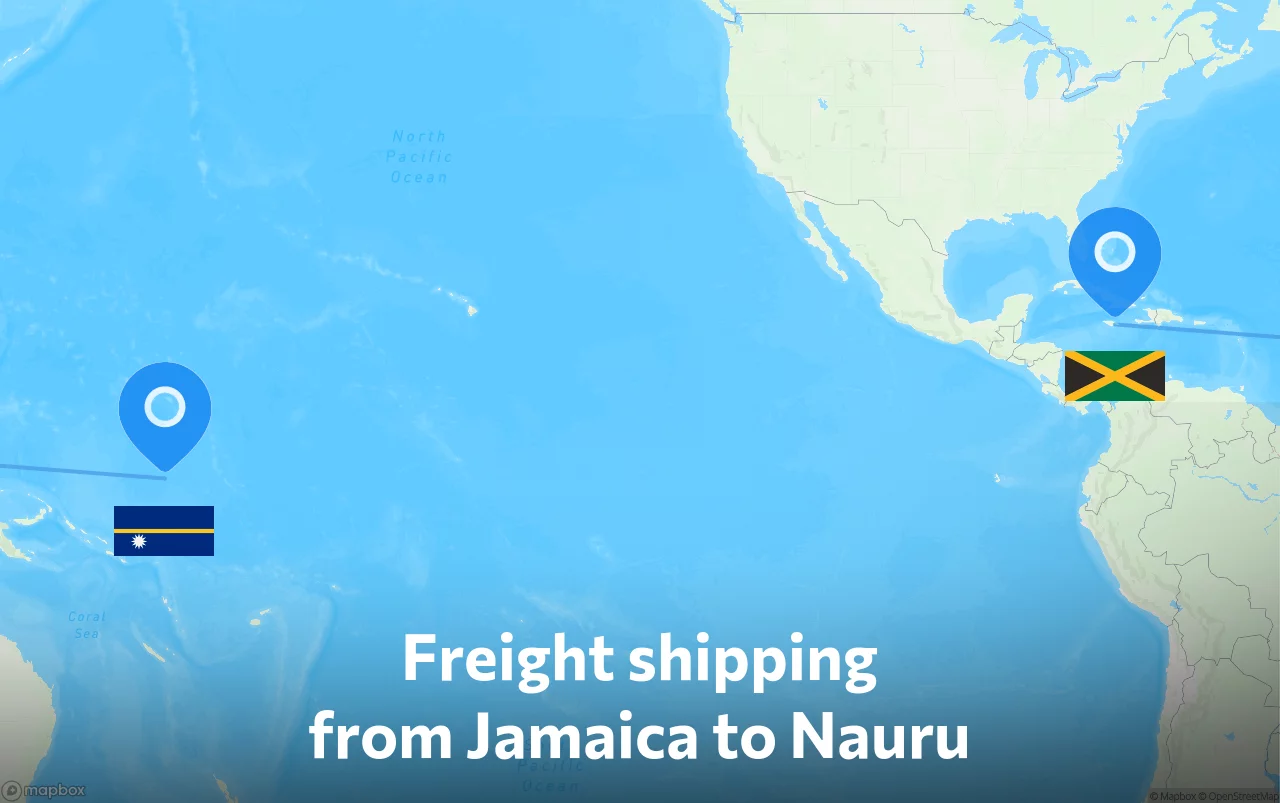 Shipping route from Jamaica to Nauru
