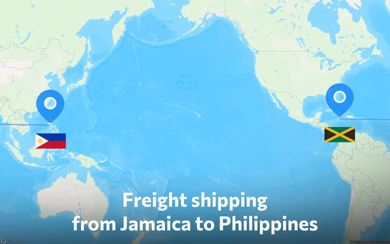 Shipping route from Jamaica to Philippines