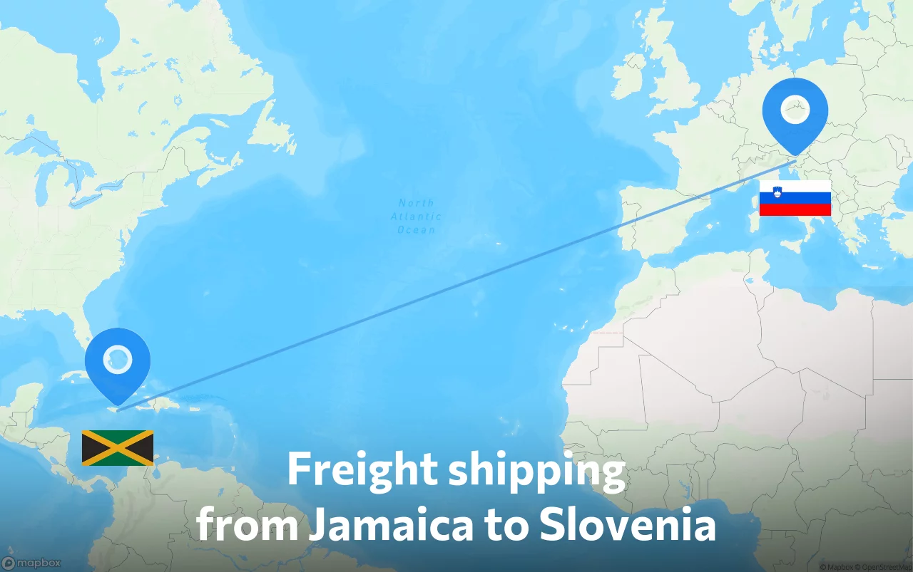 Shipping route from Jamaica to Slovenia