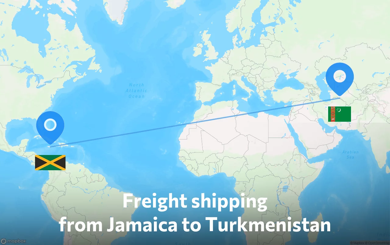Shipping route from Jamaica to Turkmenistan