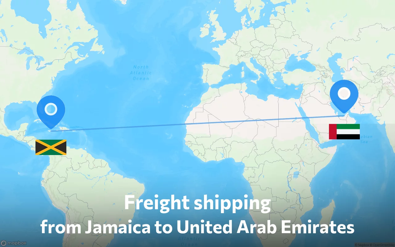 Shipping route from Jamaica to United Arab Emirates