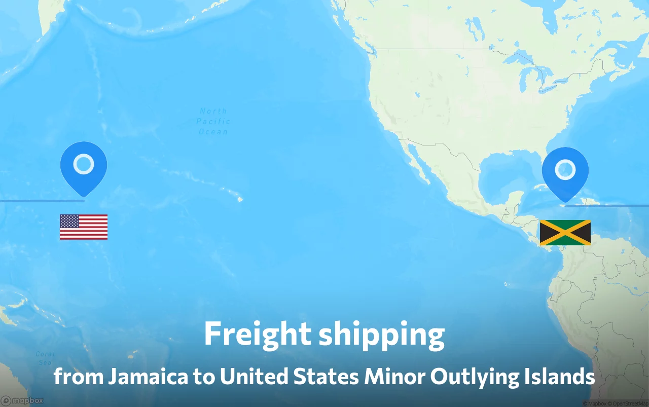 Shipping route from Jamaica to United States Minor Outlying Islands