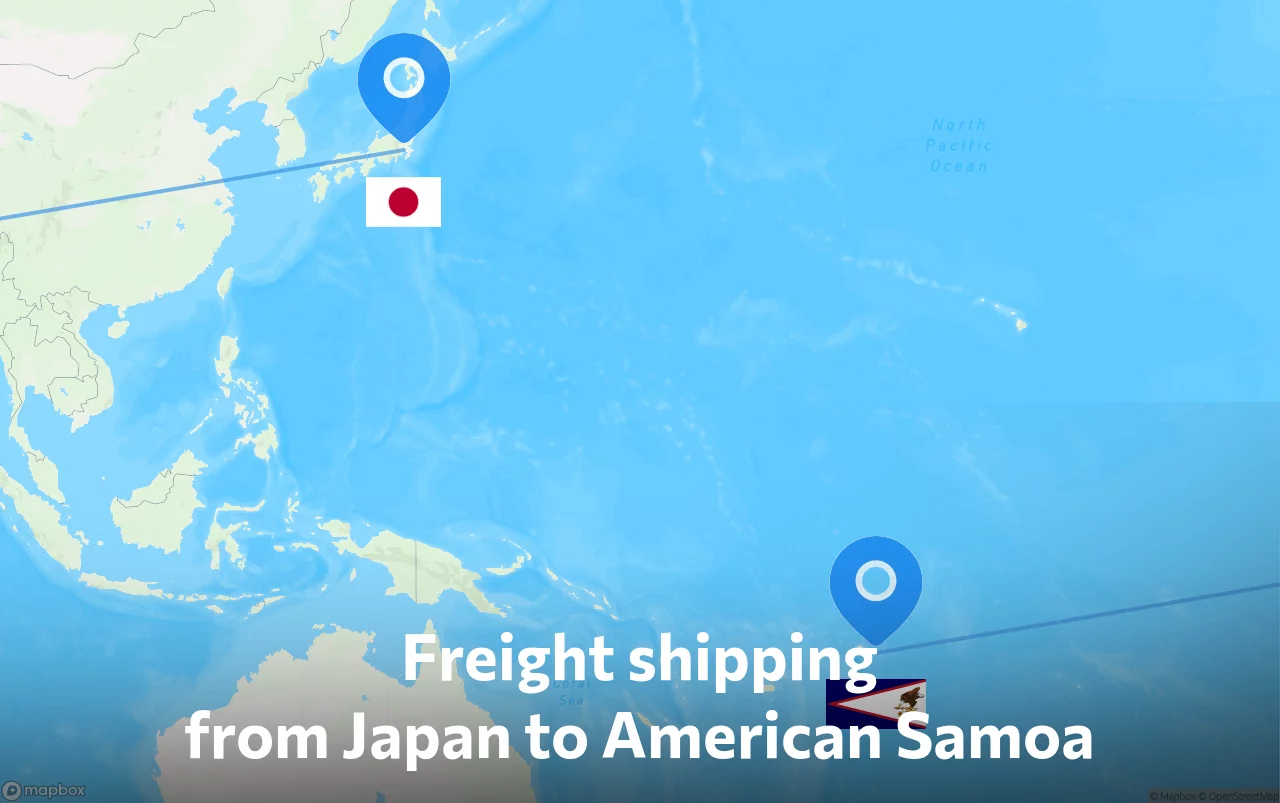 Shipping route from Japan to American Samoa