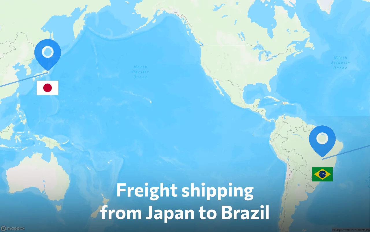 Shipping route from Japan to Brazil