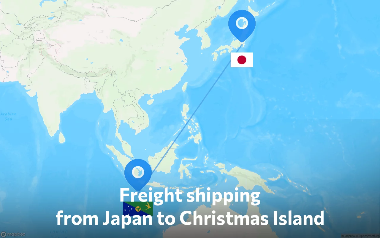 Shipping route from Japan to Christmas Island