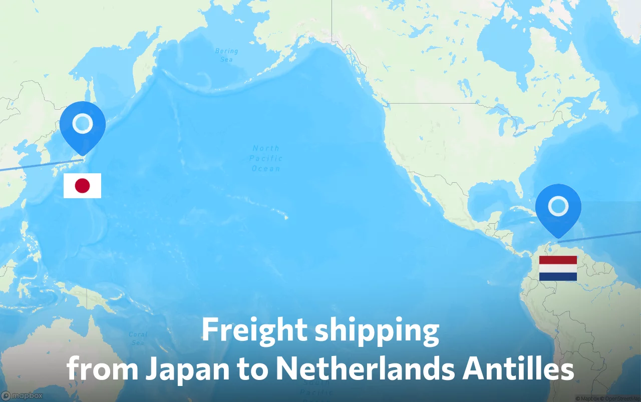 Shipping route from Japan to Netherlands Antilles