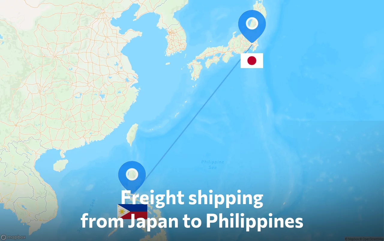 Shipping route from Japan to Philippines