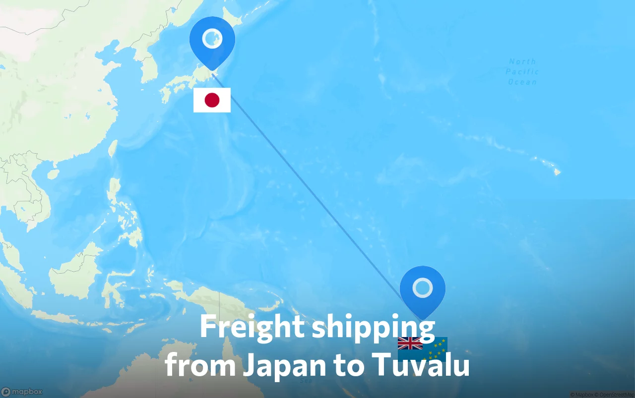 Shipping route from Japan to Tuvalu