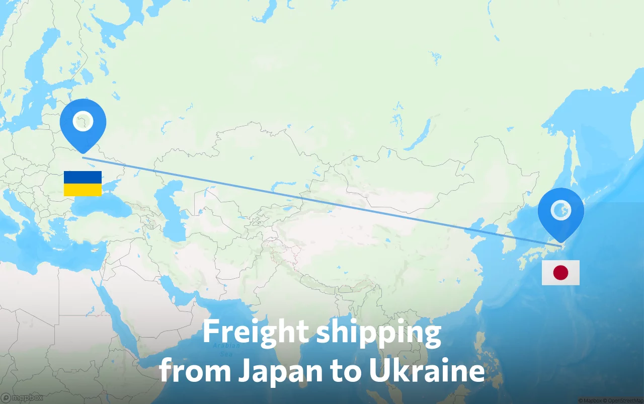 Shipping route from Japan to Ukraine
