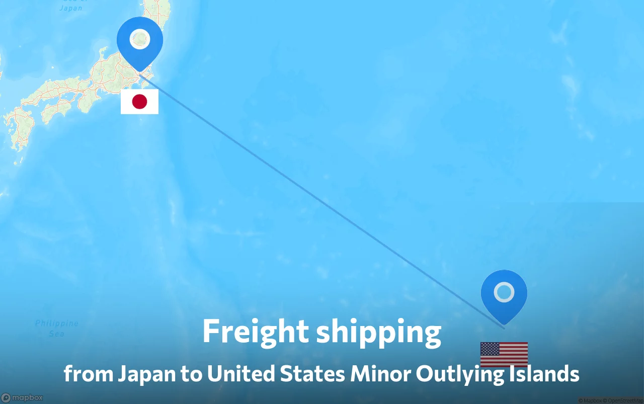 Shipping route from Japan to United States Minor Outlying Islands
