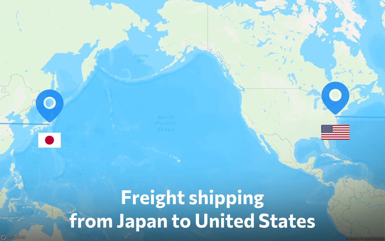 Shipping route from Japan to United States