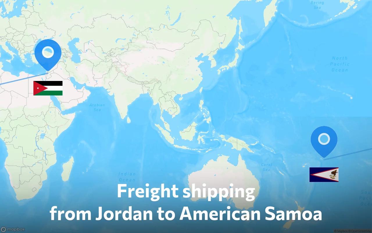 Shipping route from Jordan to American Samoa