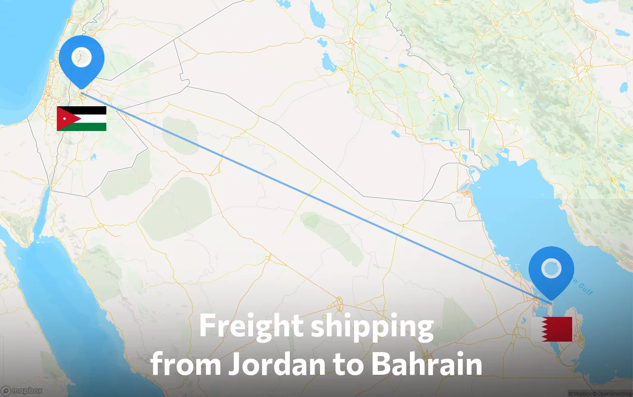 Shipping route from Jordan to Bahrain