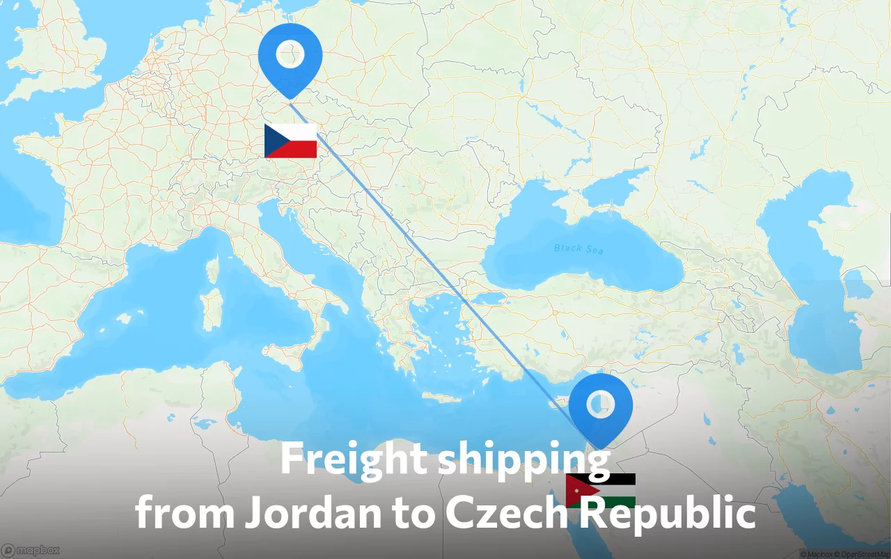Shipping route from Jordan to Czech Republic