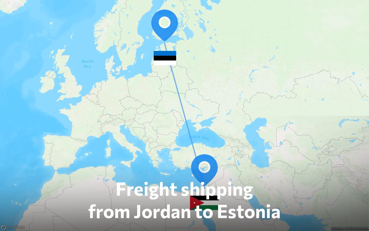 Shipping route from Jordan to Estonia
