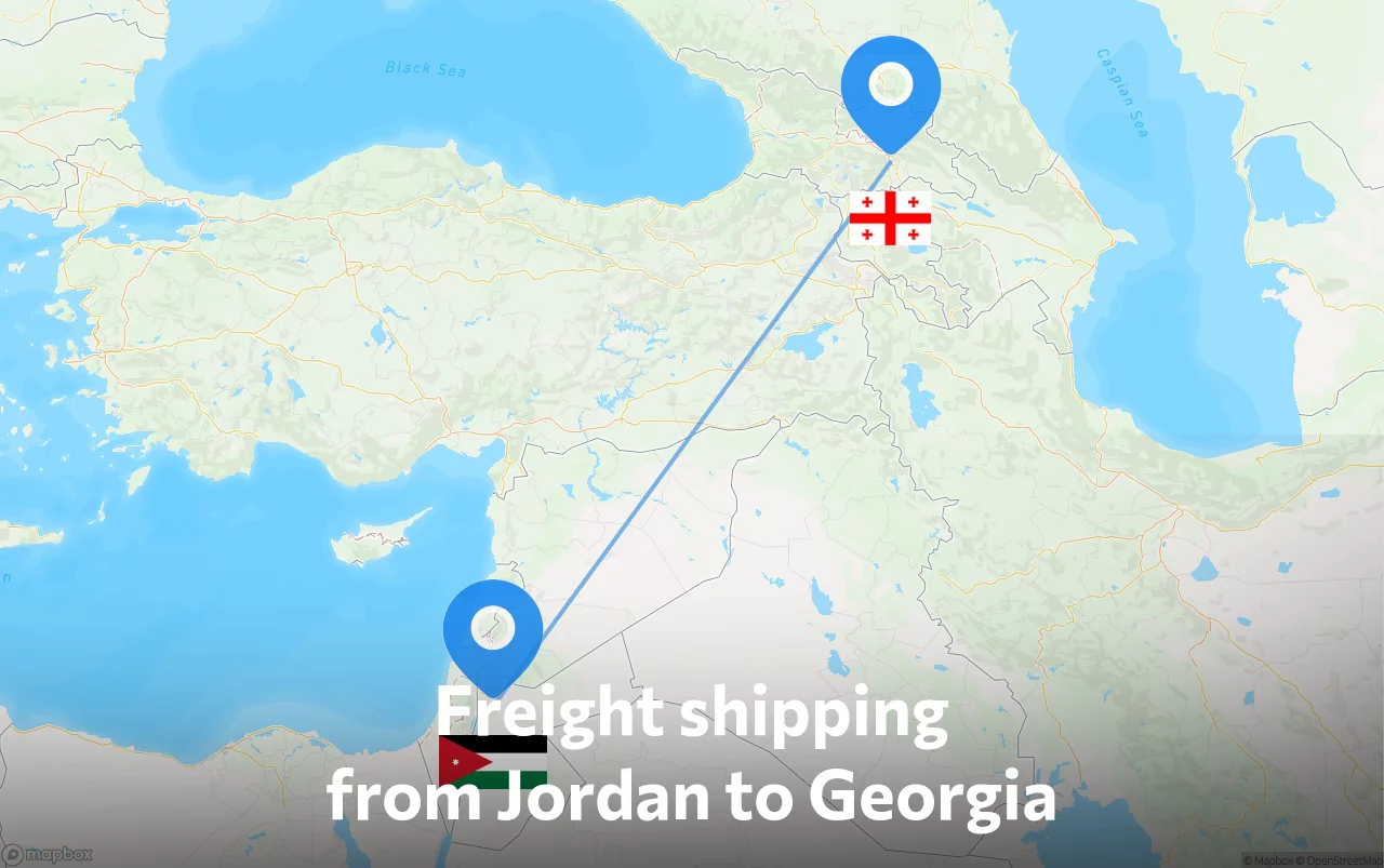 Shipping route from Jordan to Georgia