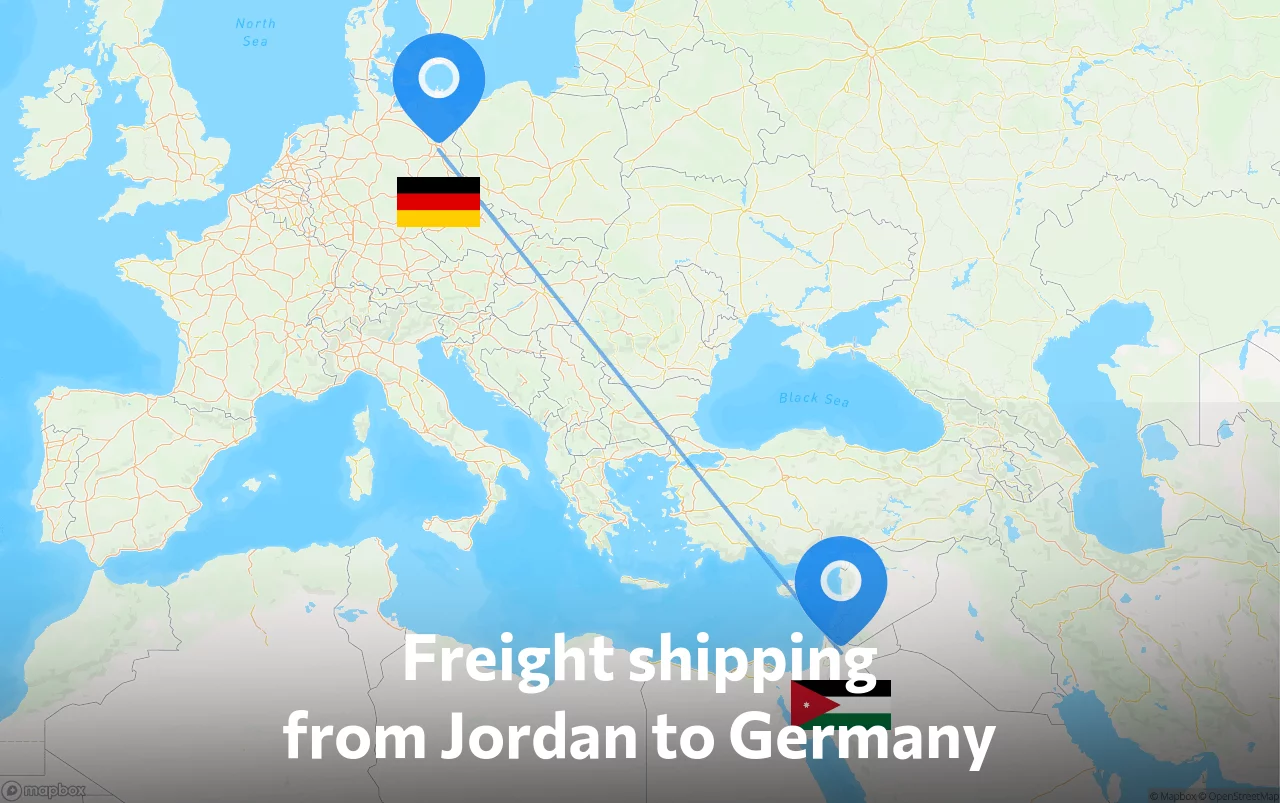 Shipping route from Jordan to Germany