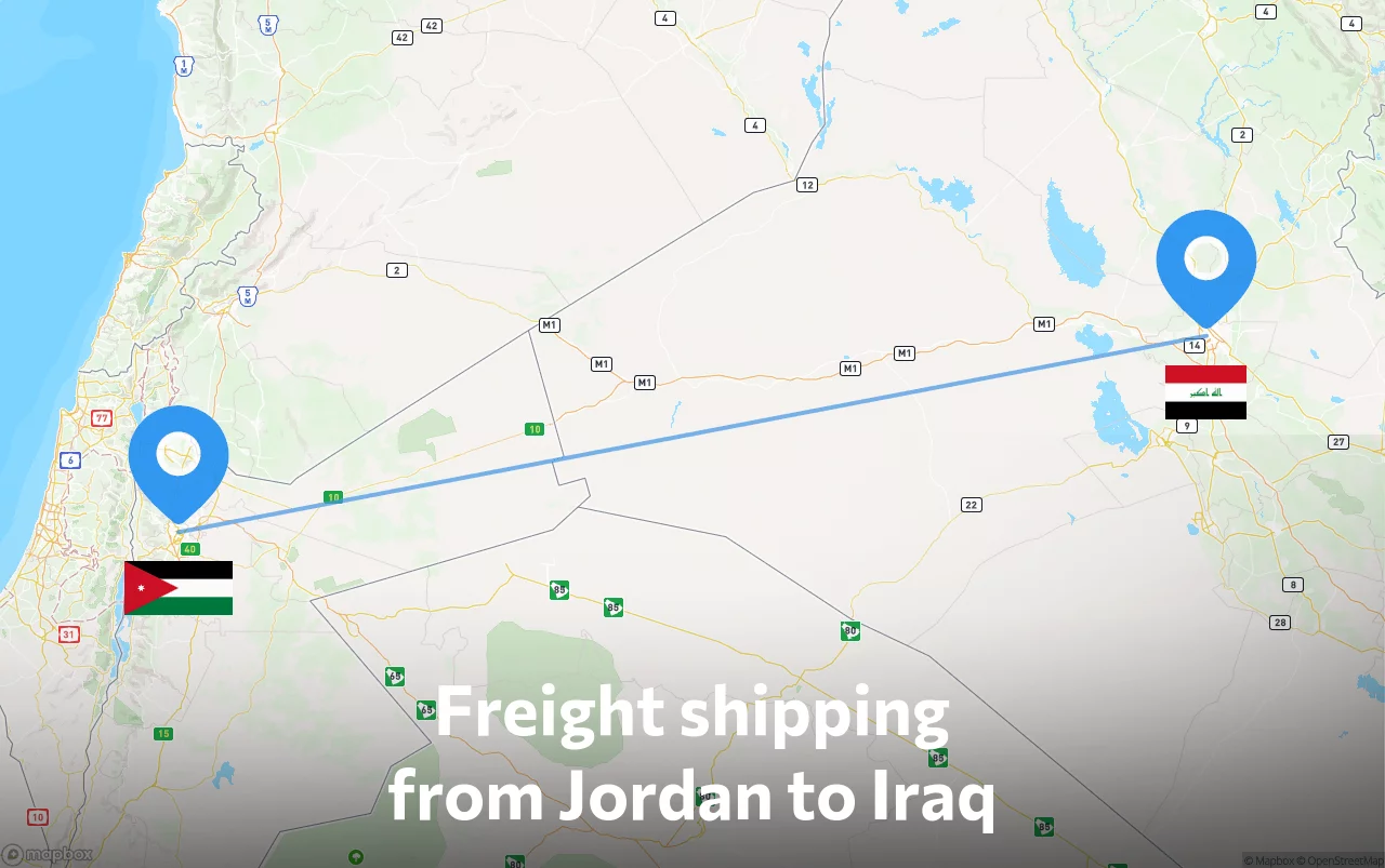 Shipping route from Jordan to Iraq