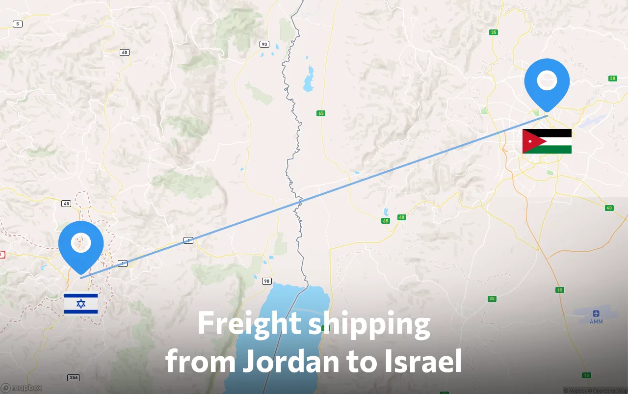 Shipping route from Jordan to Israel