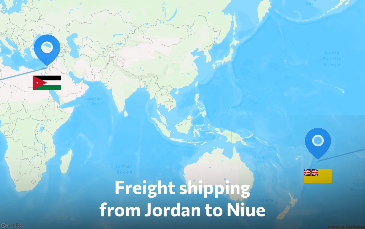 Shipping route from Jordan to Niue