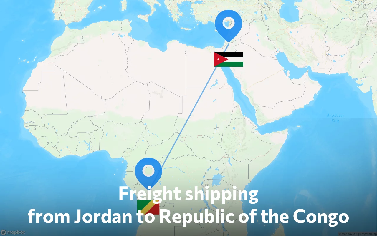 Shipping route from Jordan to Republic of the Congo