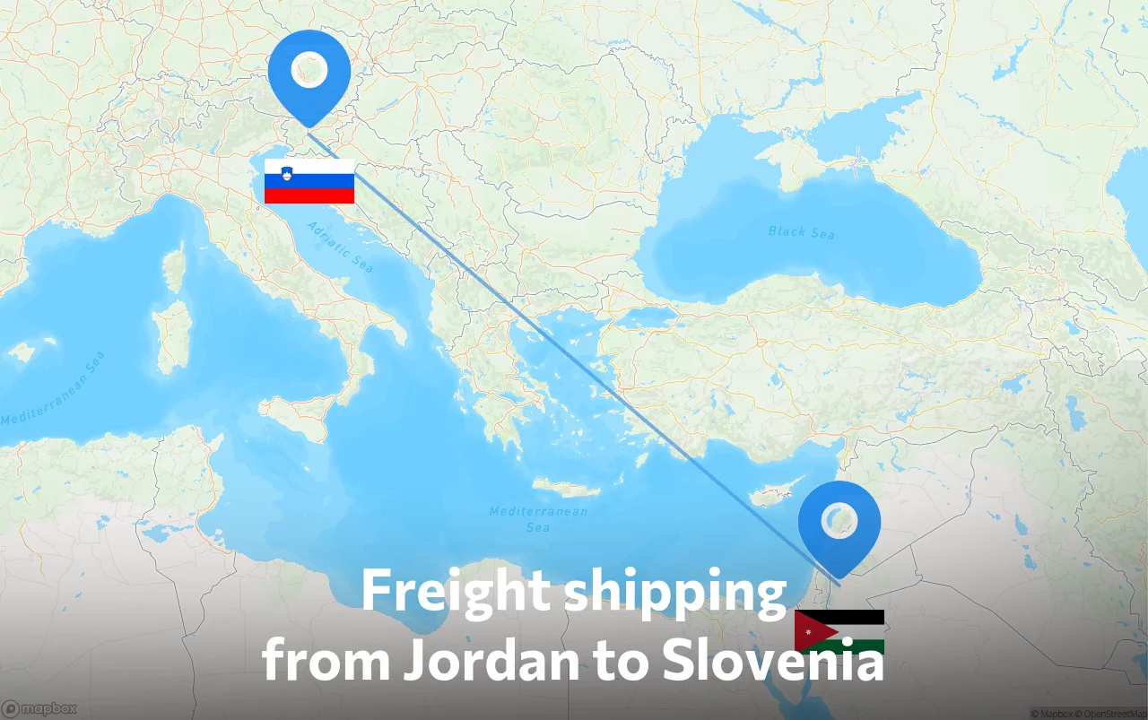 Shipping route from Jordan to Slovenia