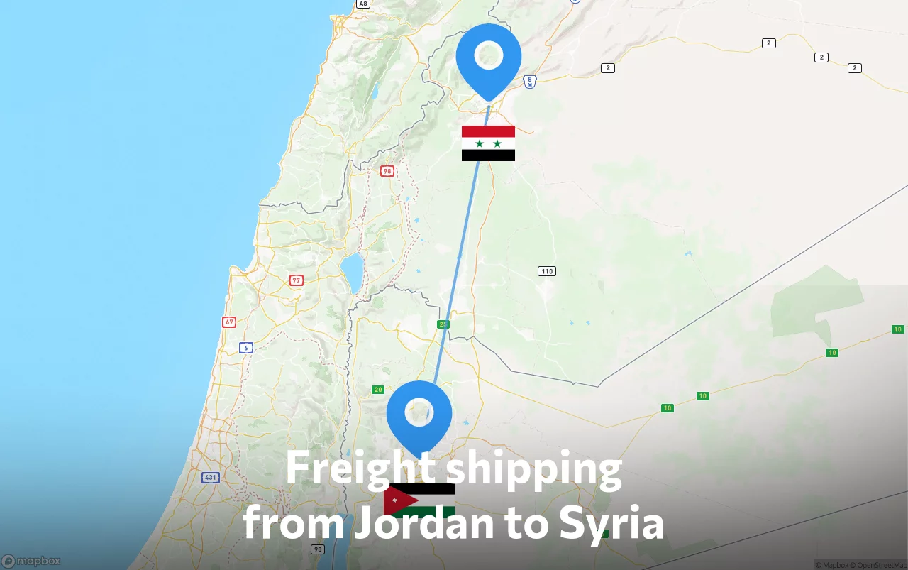 Shipping route from Jordan to Syria