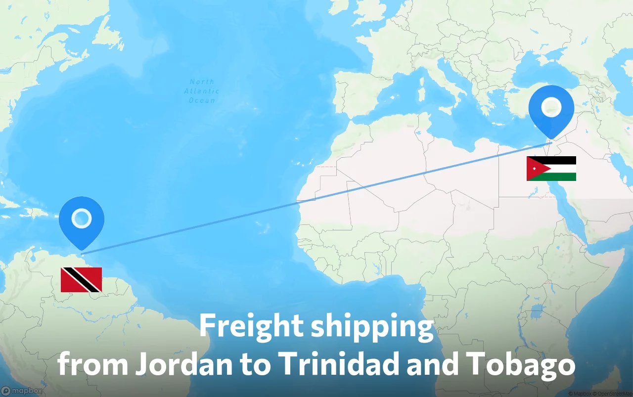 Shipping route from Jordan to Trinidad and Tobago