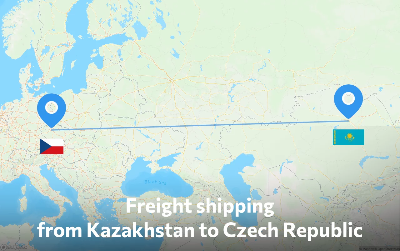Shipping route from Kazakhstan to Czech Republic