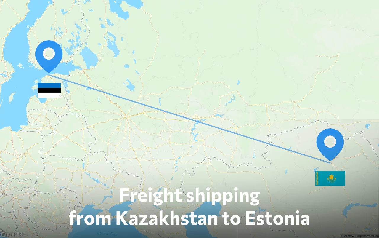 Shipping route from Kazakhstan to Estonia