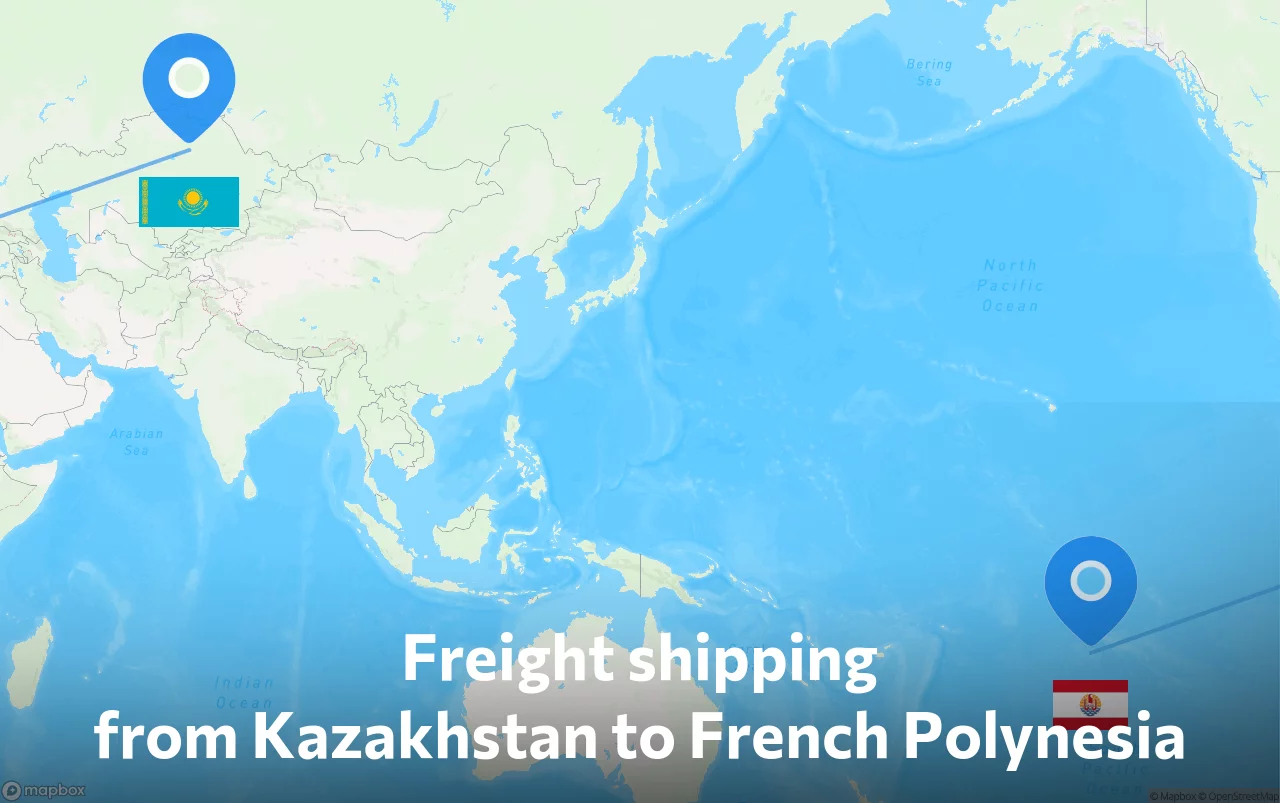 Shipping route from Kazakhstan to French Polynesia