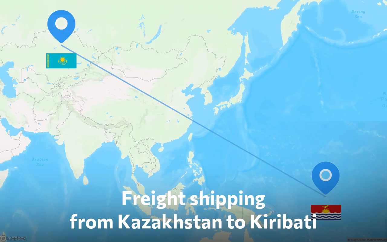 Shipping route from Kazakhstan to Kiribati