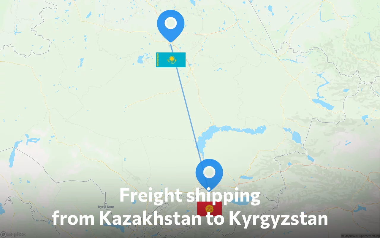 Shipping route from Kazakhstan to Kyrgyzstan