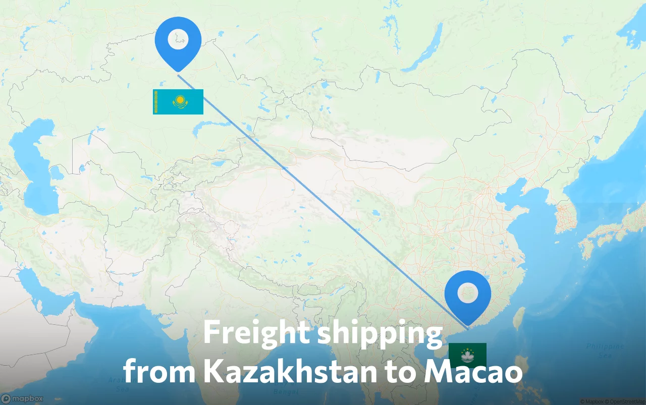 Shipping route from Kazakhstan to Macao