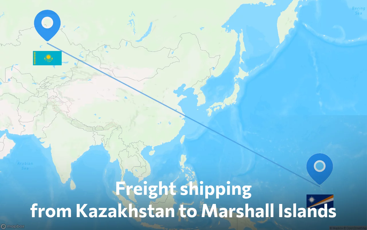 Shipping route from Kazakhstan to Marshall Islands