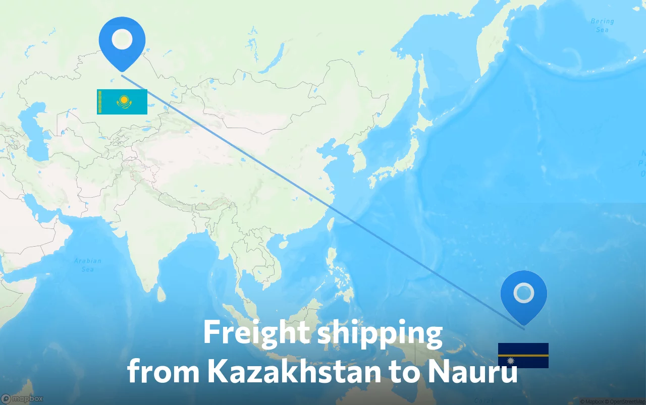 Shipping route from Kazakhstan to Nauru