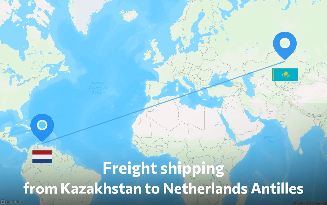 Shipping route from Kazakhstan to Netherlands Antilles