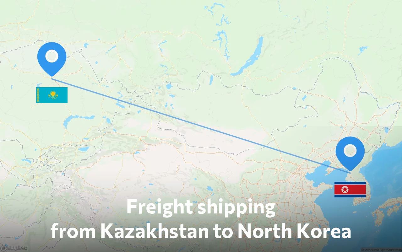 Shipping route from Kazakhstan to North Korea