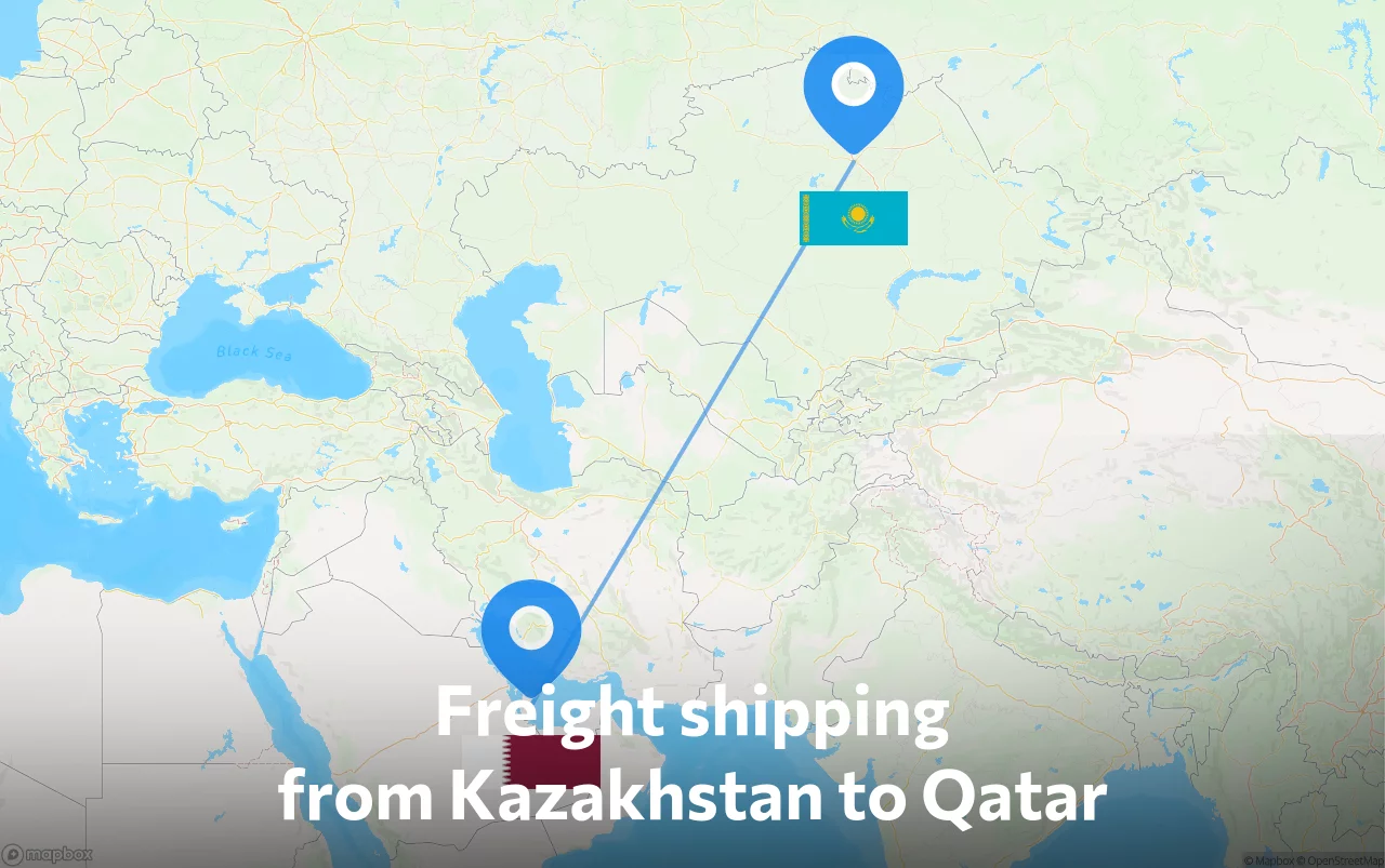 Shipping route from Kazakhstan to Qatar