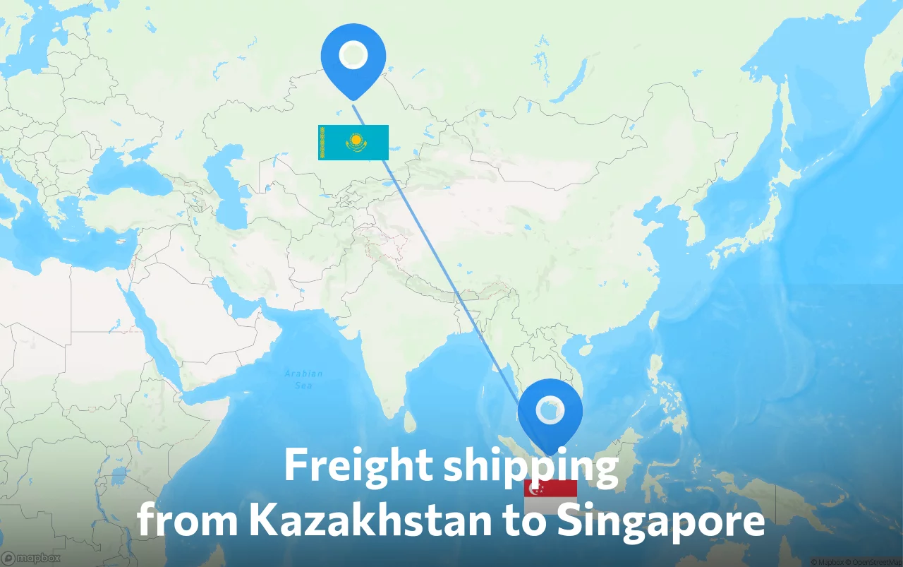 Shipping route from Kazakhstan to Singapore