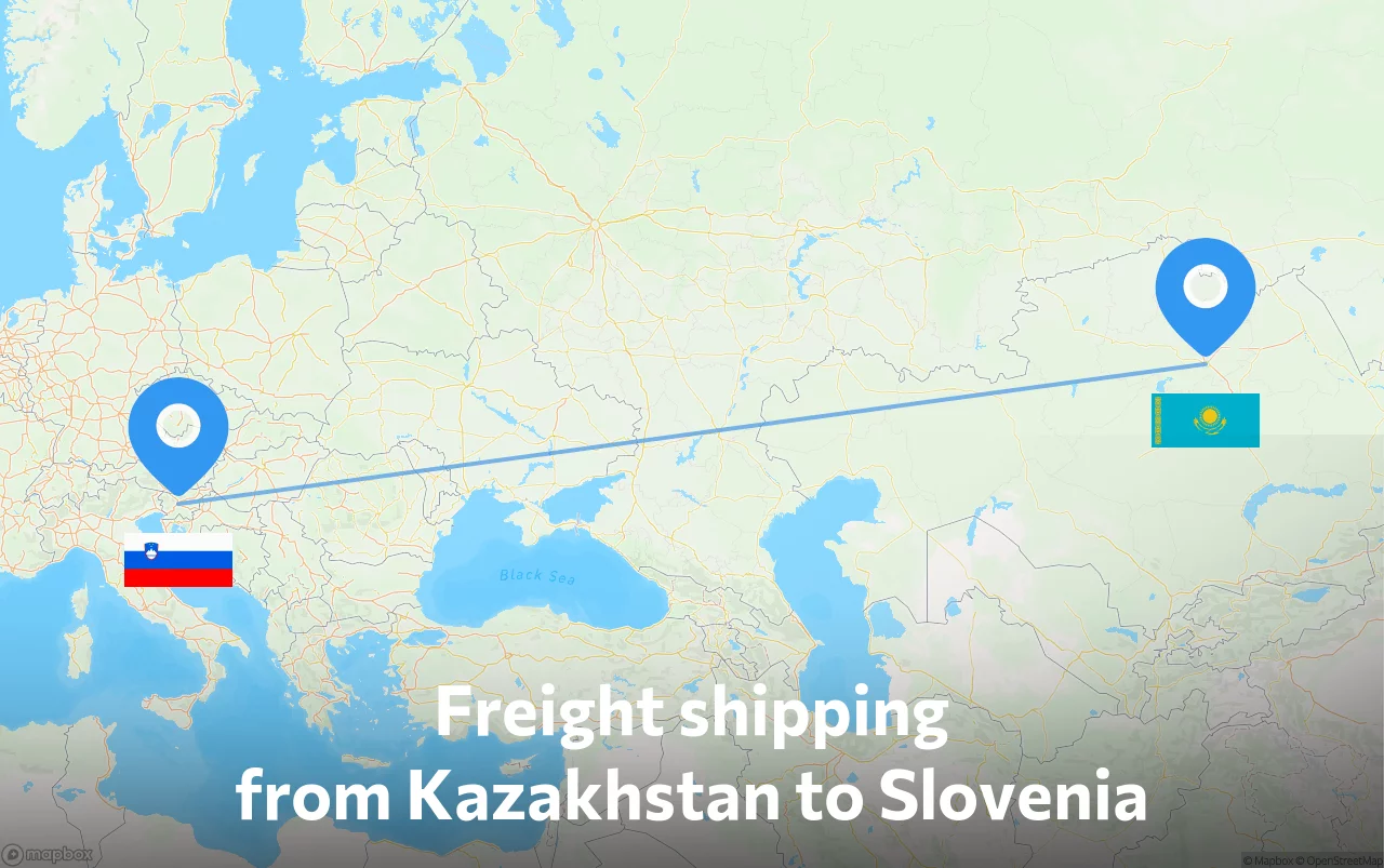 Shipping route from Kazakhstan to Slovenia