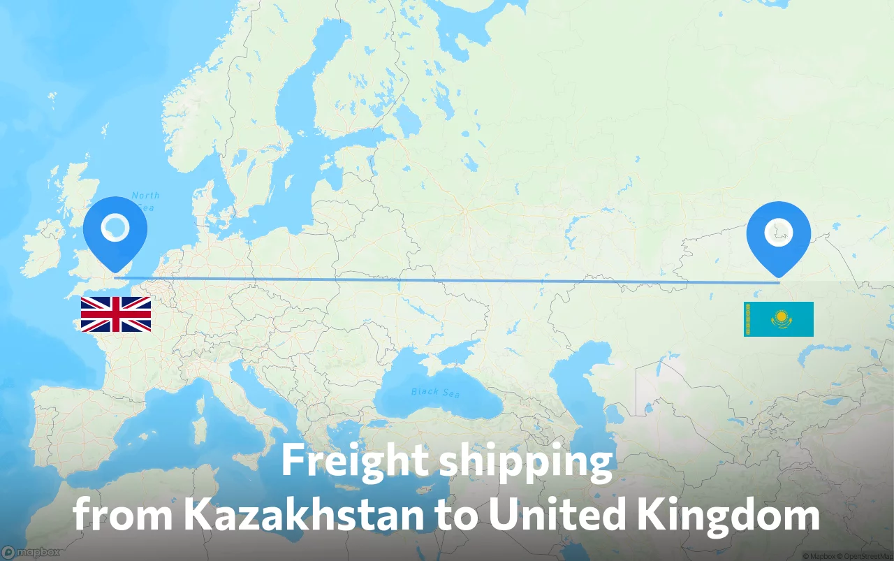 Shipping route from Kazakhstan to United Kingdom
