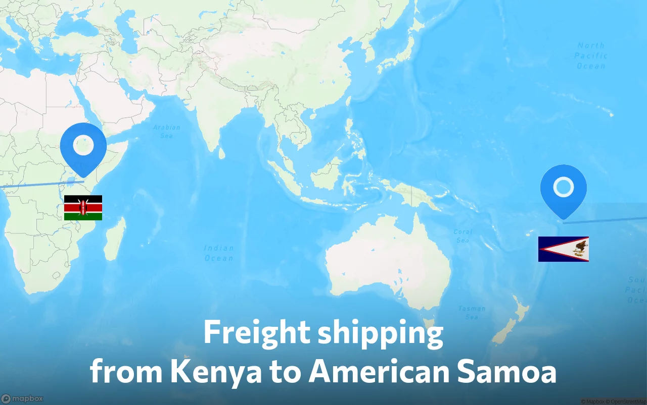 Shipping route from Kenya to American Samoa