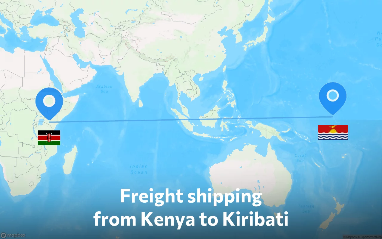 Shipping route from Kenya to Kiribati