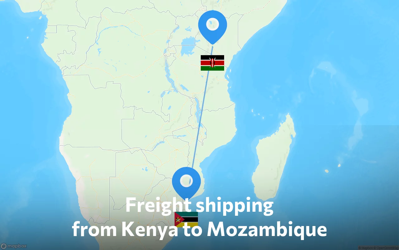 Shipping route from Kenya to Mozambique